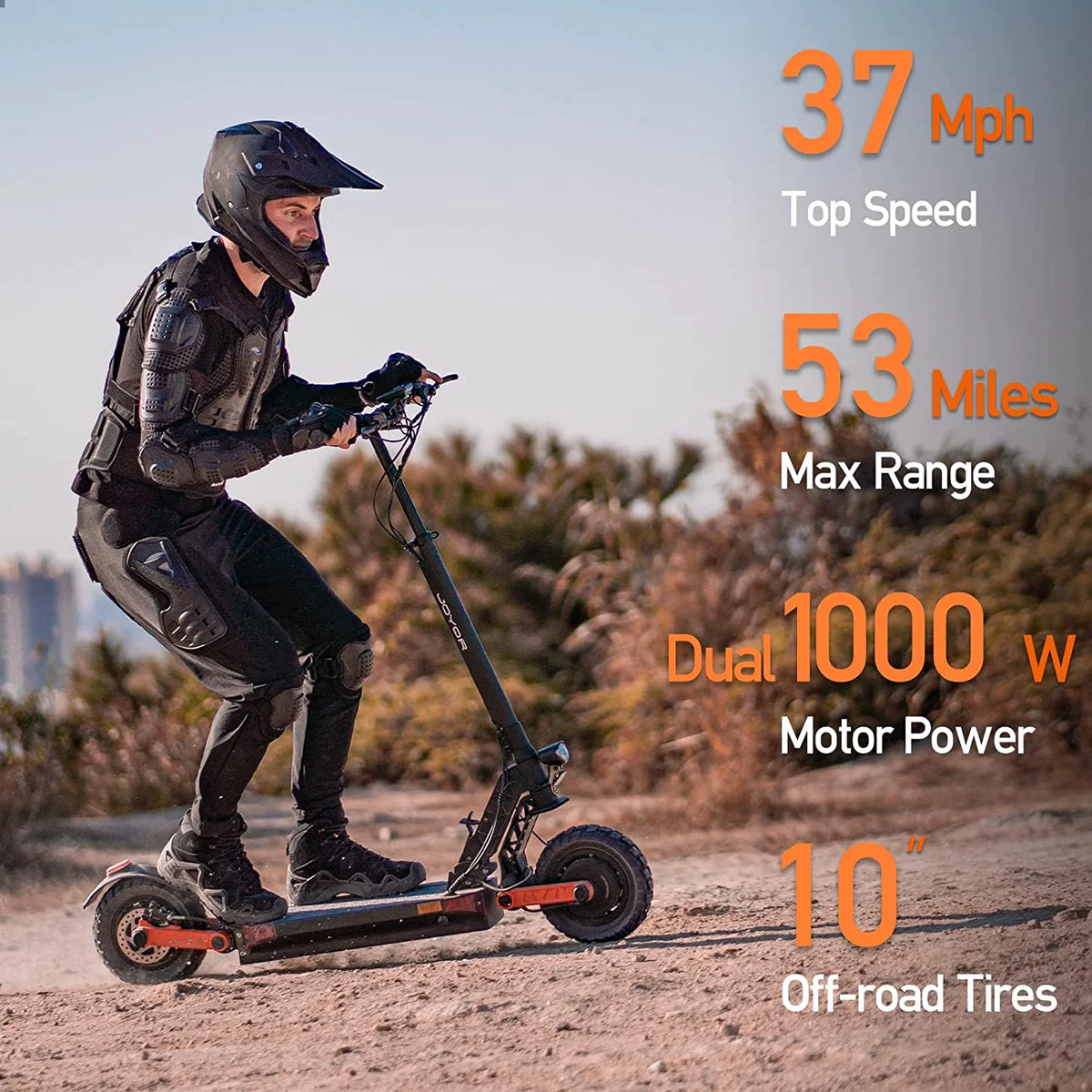 Dual Motor Electric Scooter, 2000W Up to 37 MPH & 50 Miles, 10 Off-Road Tires R695405