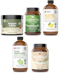 Inulin Powder 8oz, Digestive Enzymes 100 Capsules, Gallbladder Complete 8oz, Liver Complete 8oz & Whole Psyllium Husk Powder 100 Capsules O63648