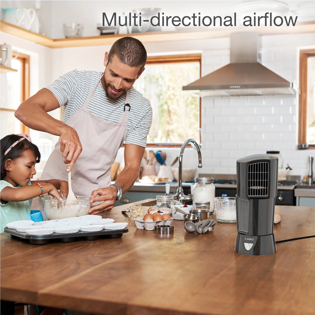 Black 3-Speed Oscillating Table Fan U451
