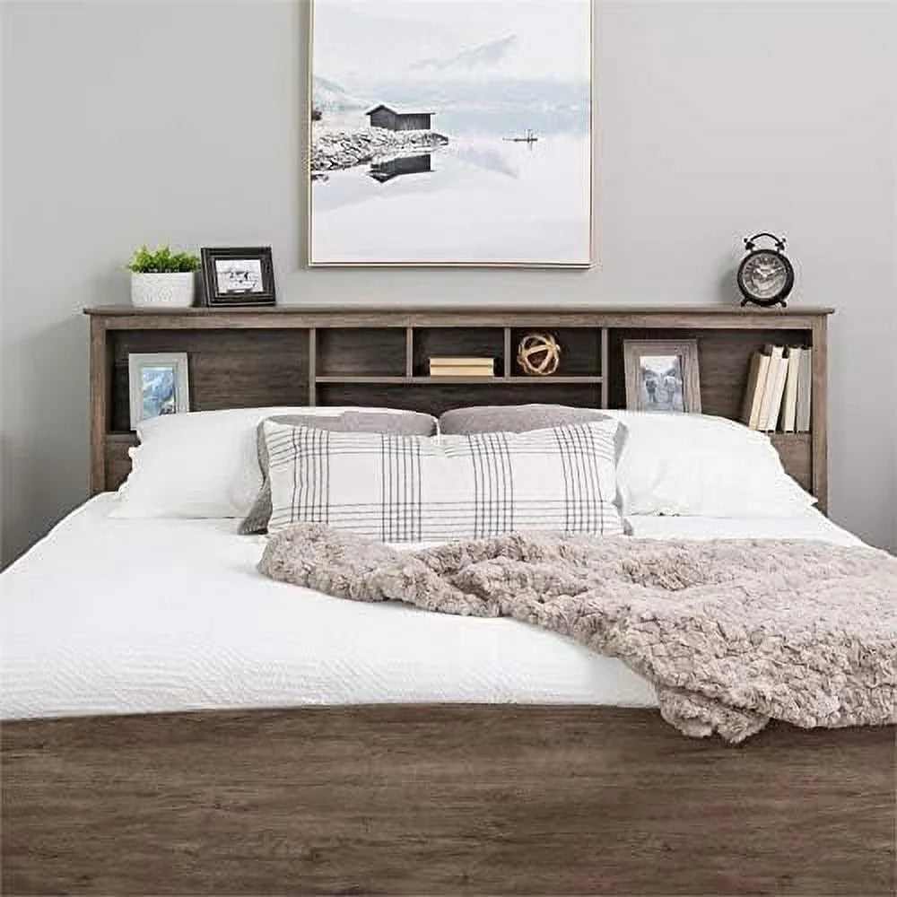 King Engineered Wood Bookcase Headboard R6458