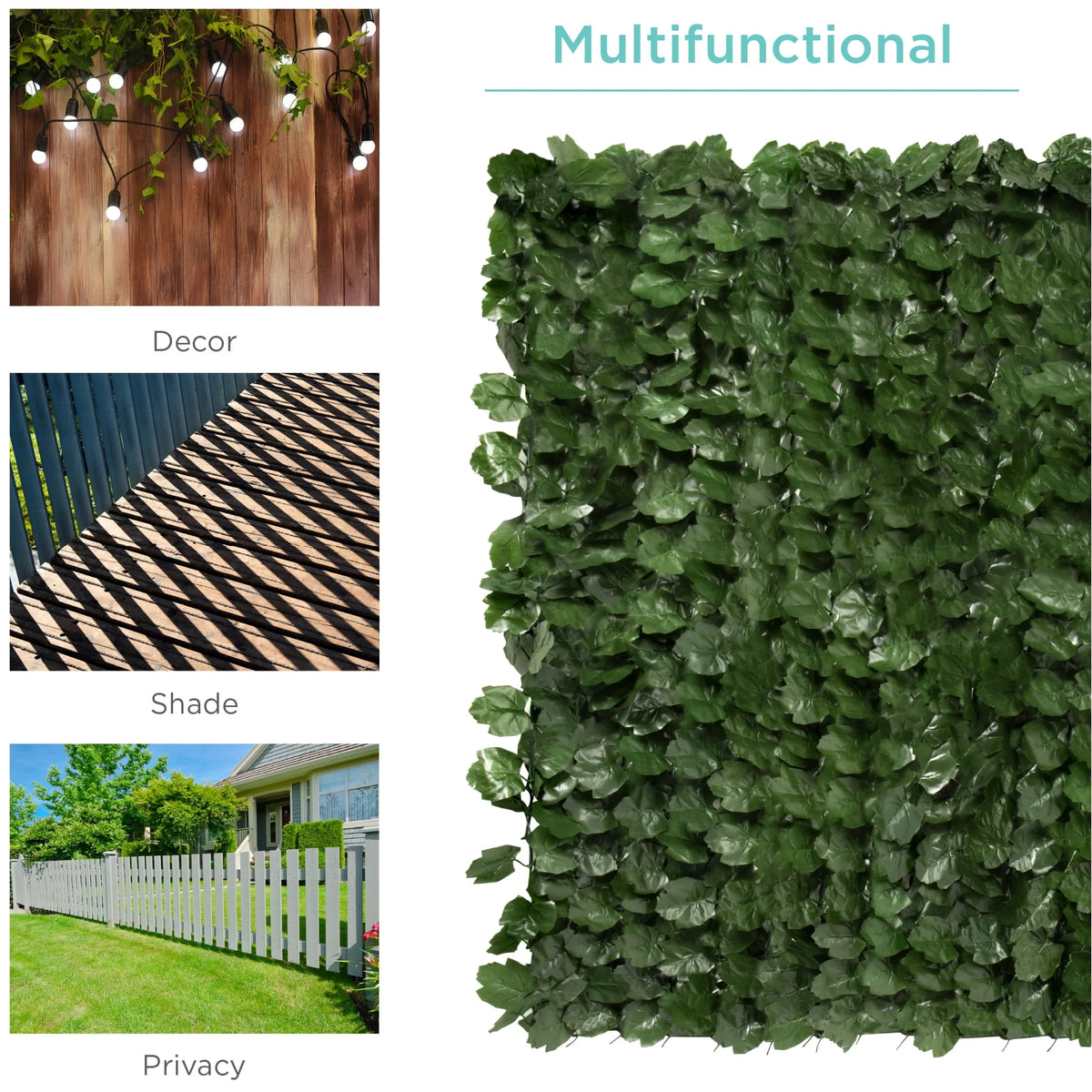 94x39in Artificial Faux Ivy Hedge Privacy Fence Screen K484