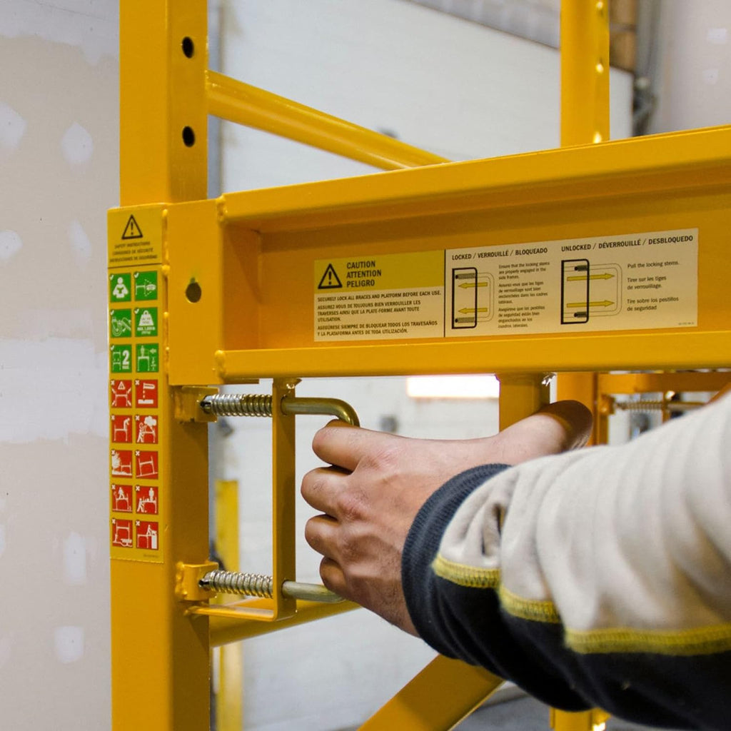 6 Foot Adjustable Portable Scaffolding Ladder with Locking Wheels P338574