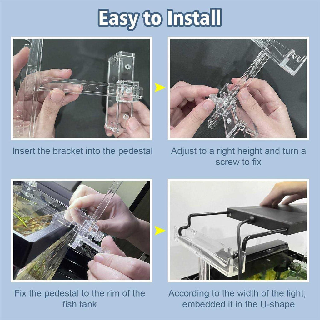 Adjustable Clear Acrylic Aquarium Light Riser 2pcs W66532