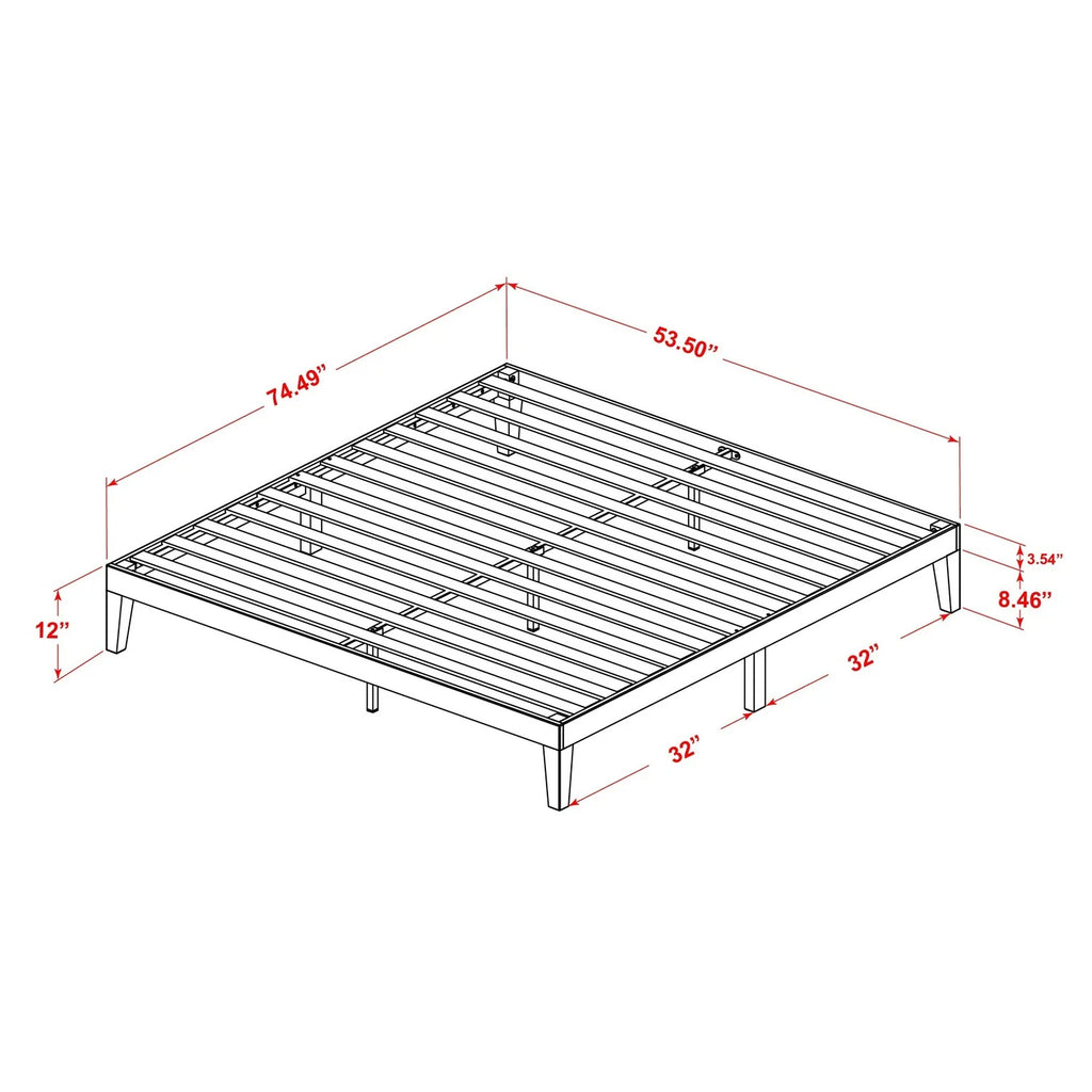 Full Platform Bed in Rustic Oak F116759