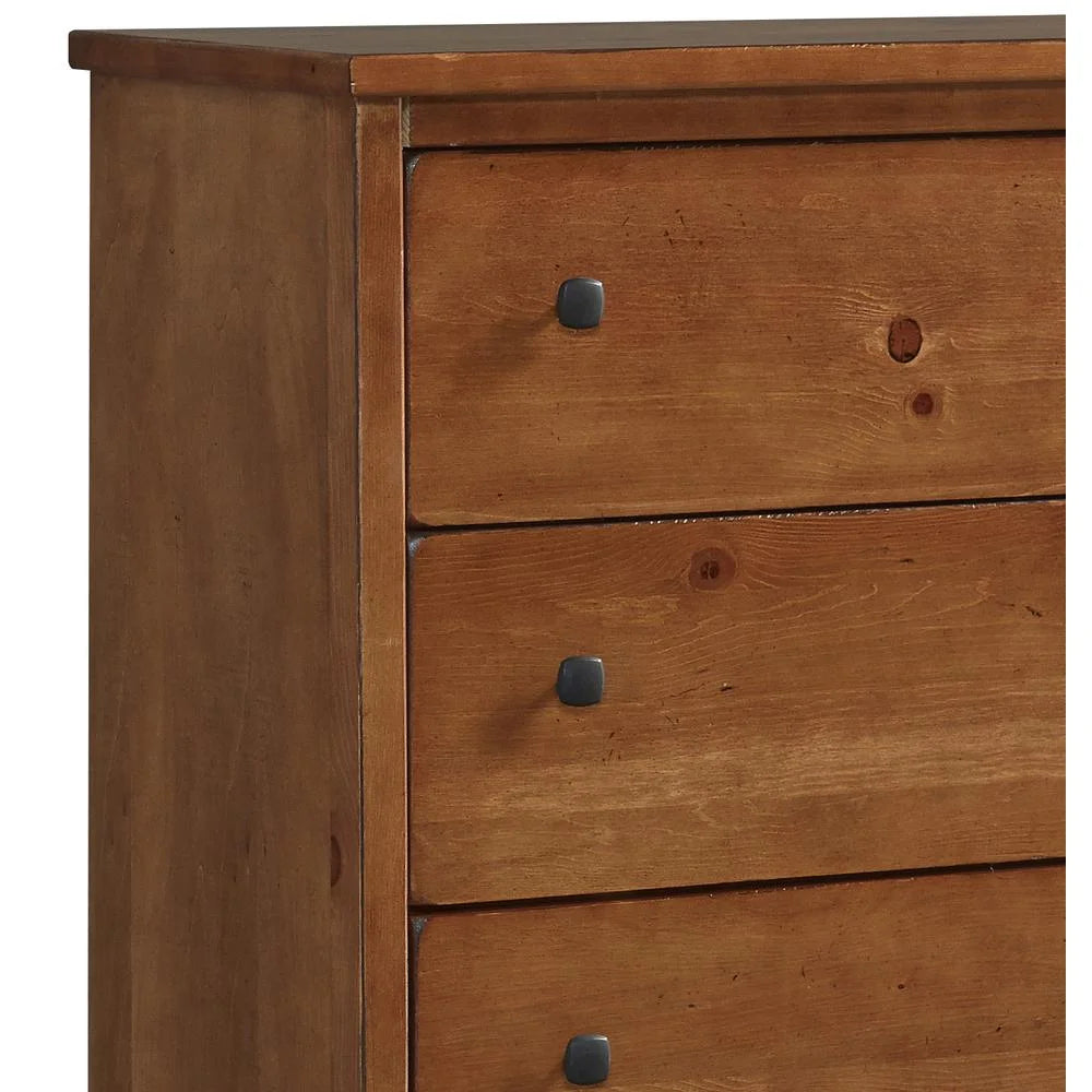 Cinnamon Pine 6 Drawer Wood Dresser P225913