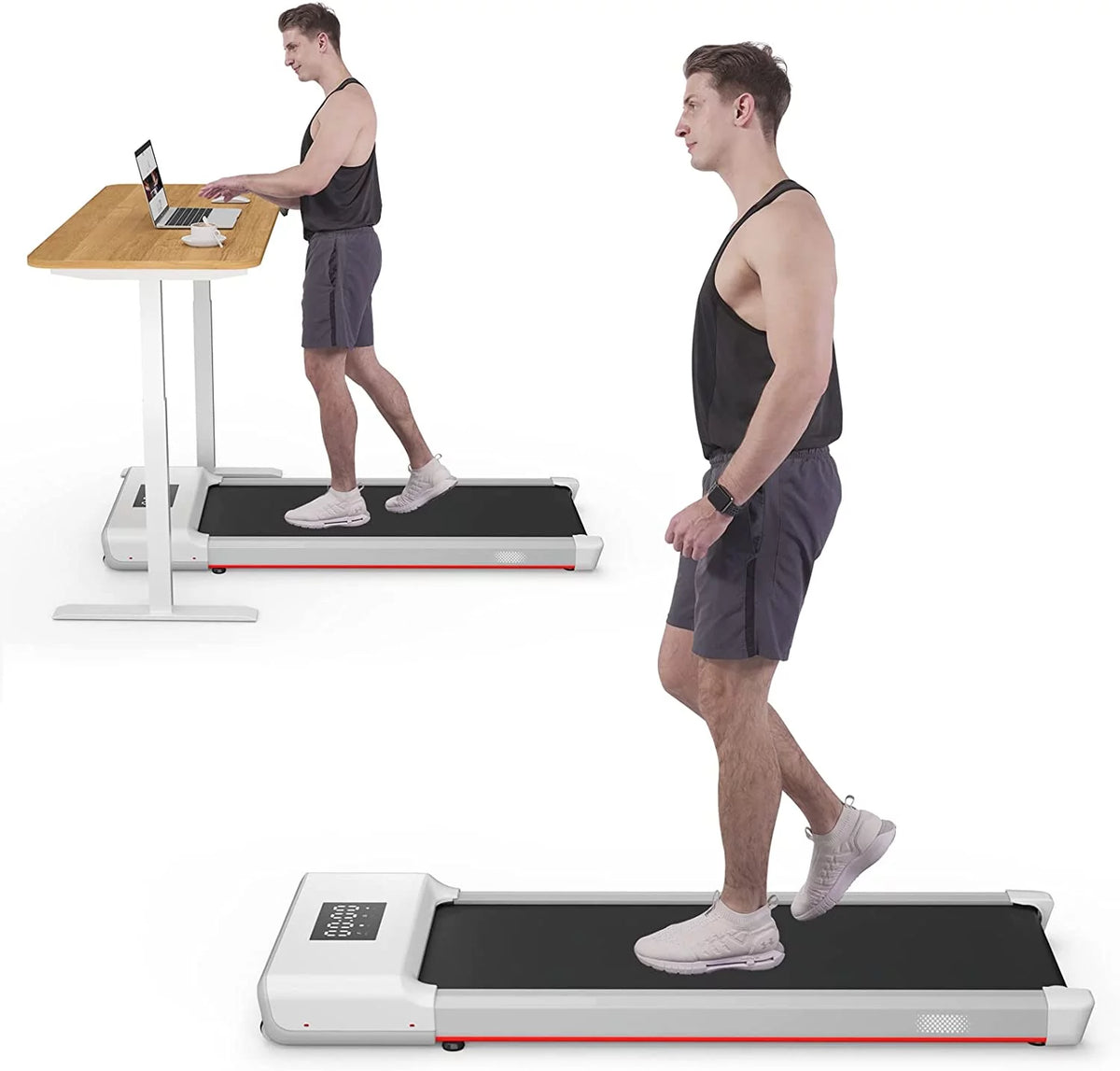 0.6-3.8 mph Under Desk Walking Treadmill with Remote Control LED Display U9121