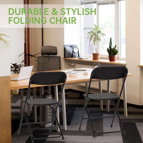 Black 10 Pack Plastic Folding Chair 350 LB Weight Capacity P619766