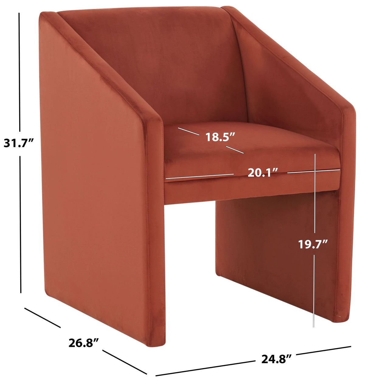 Modern Velvet Solid Armchair T242891