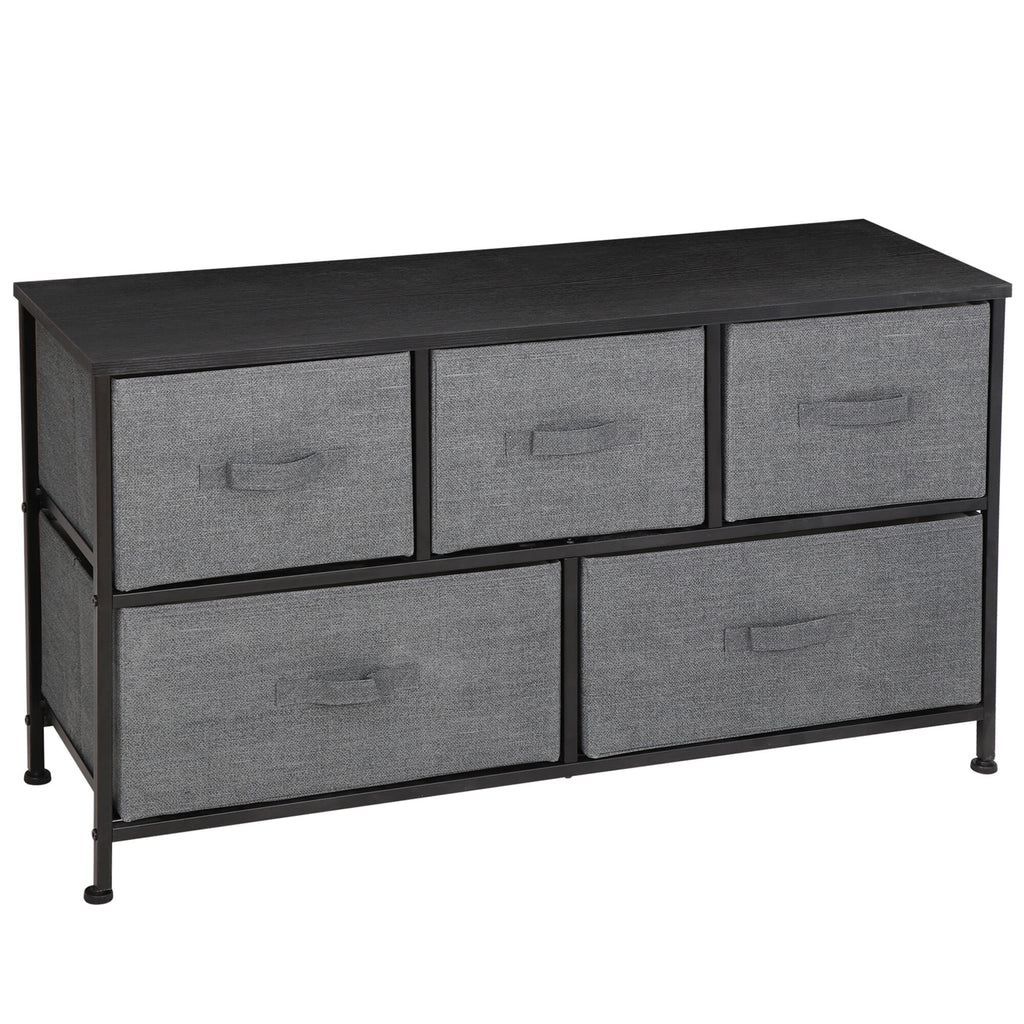 2 Tiers Steel Frame Wide Dresser Storage Tower O385060