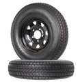 2-Pk Trailer Tire Black Spoke Wheel Rim ST175/80D13 G911