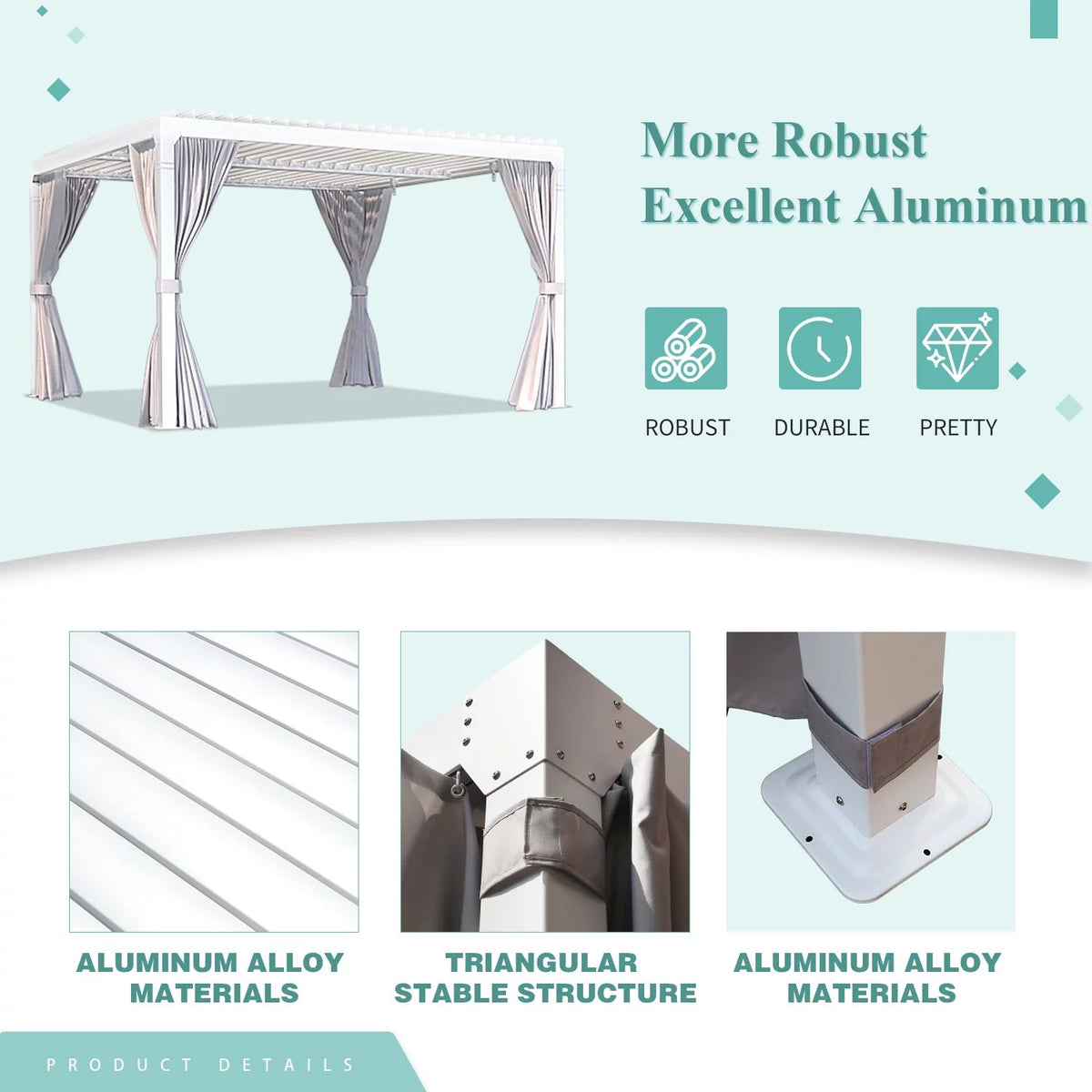 10'10' Outdoor Louvered Pergola with Adjustable Aluminum Roof W598