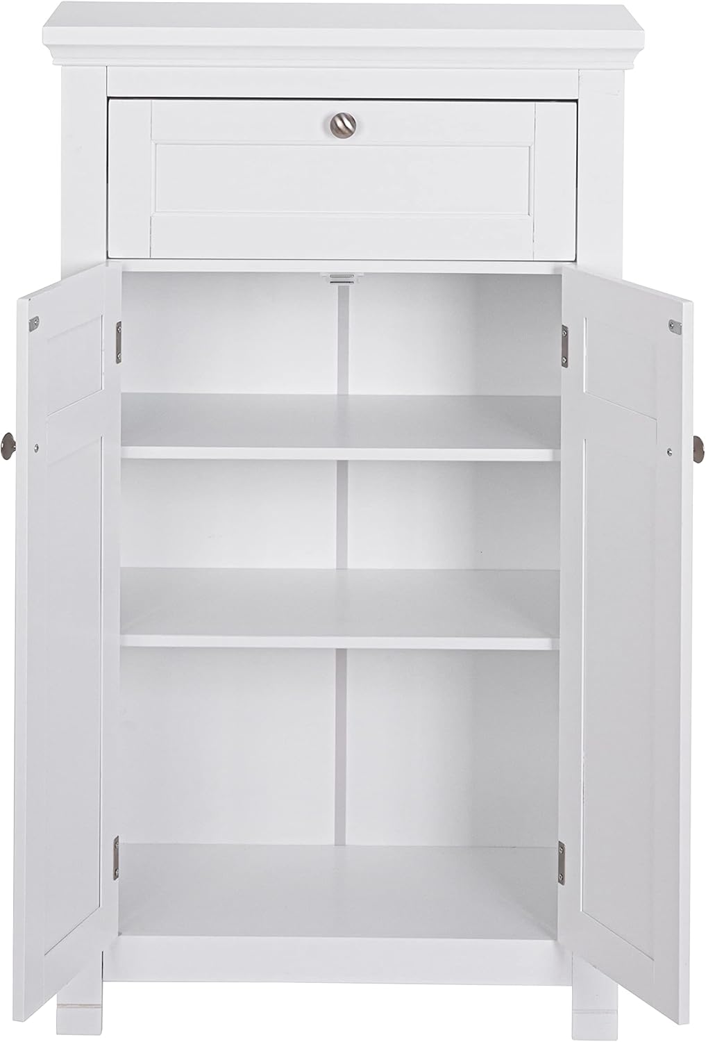 Freestanding Bathroom Cabinet with Drawer and Adjustable Shelf, White F238