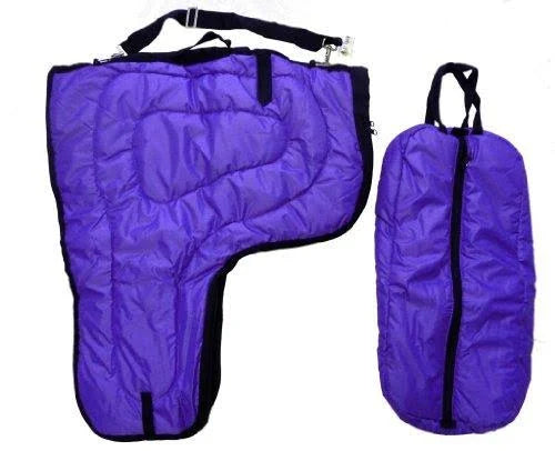 Large 420D Padded Navy Blue Western Saddle Carrier Case F373