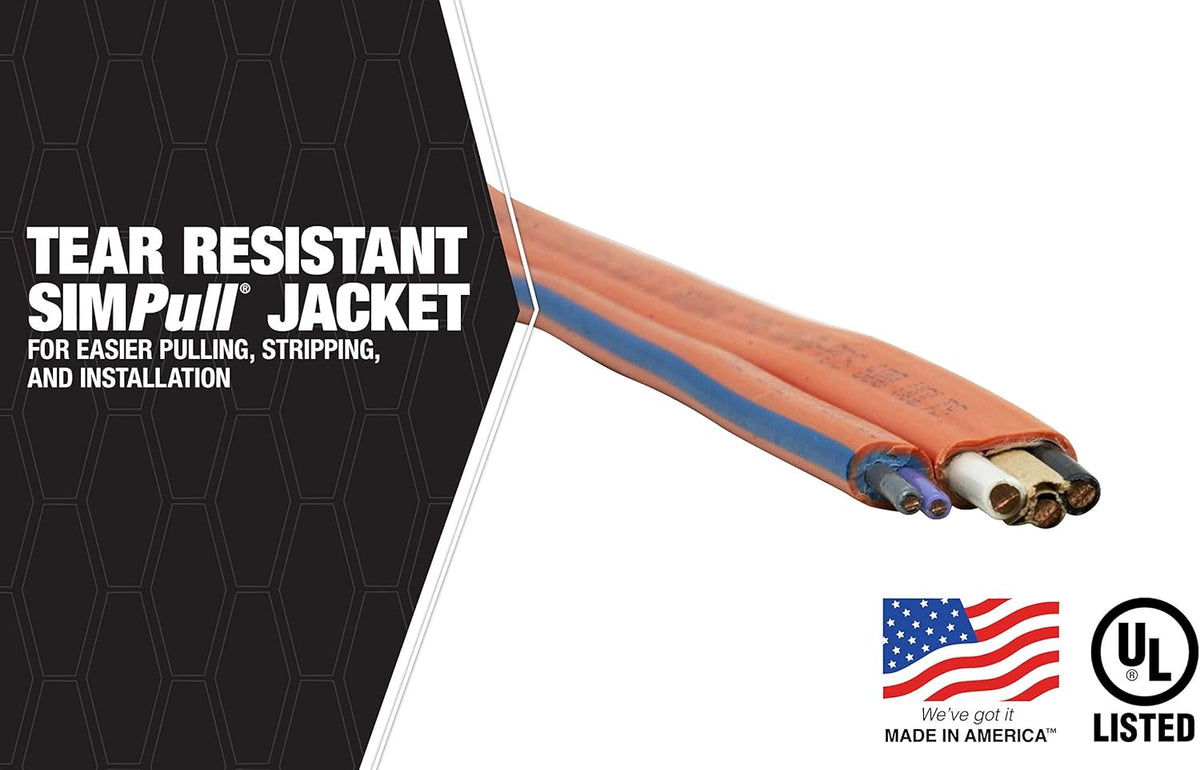 100' 10/3 with Ground Indoor Electrical Wire NM-B Orange P14036