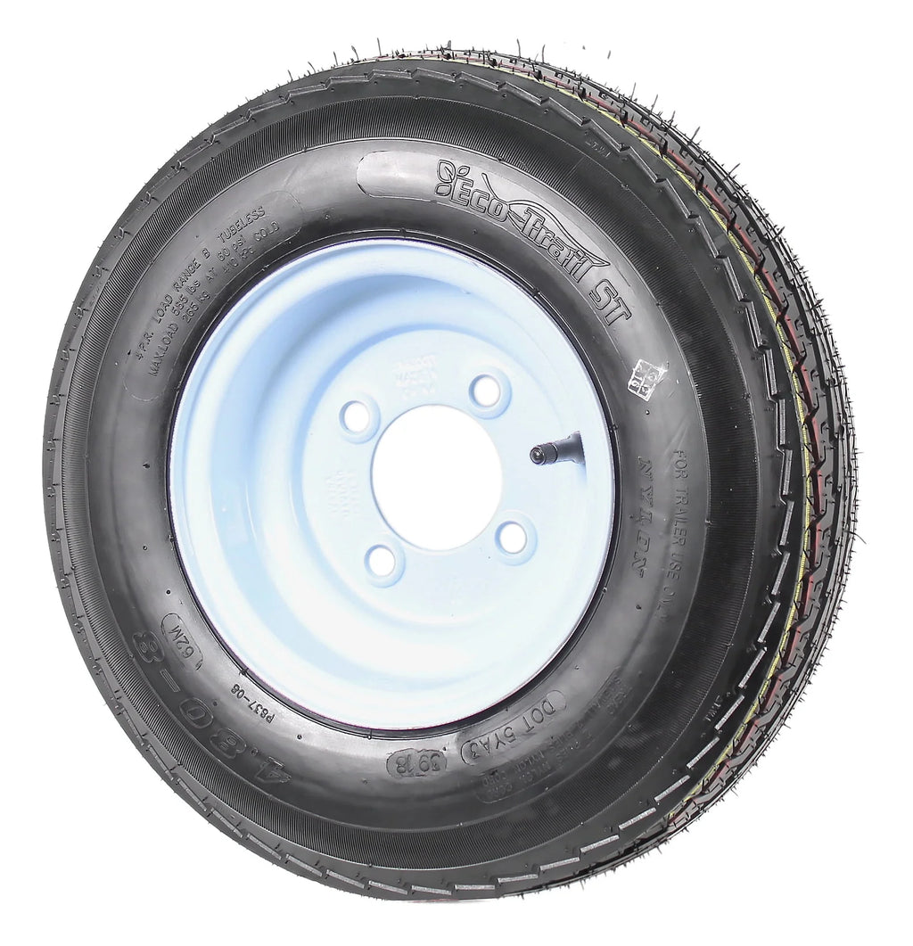 Trailer Tires On Rims 4.80-8 4 Lug White U3795