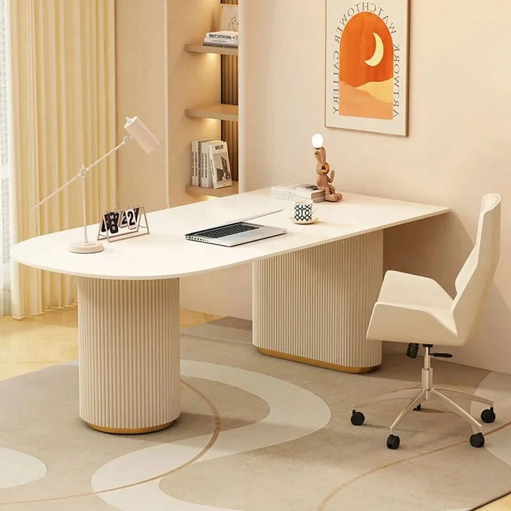 White Standing Computer Desk H546