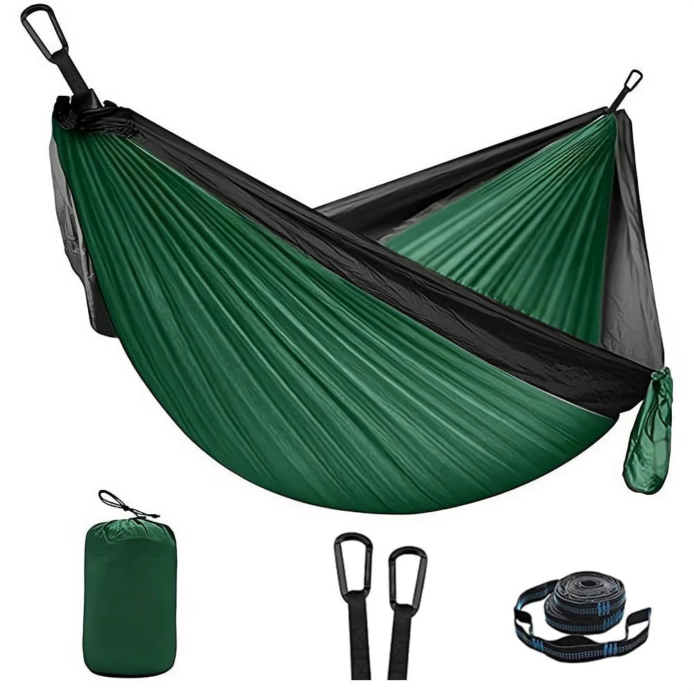 Camping Hammock Double Portable Dark Green W405