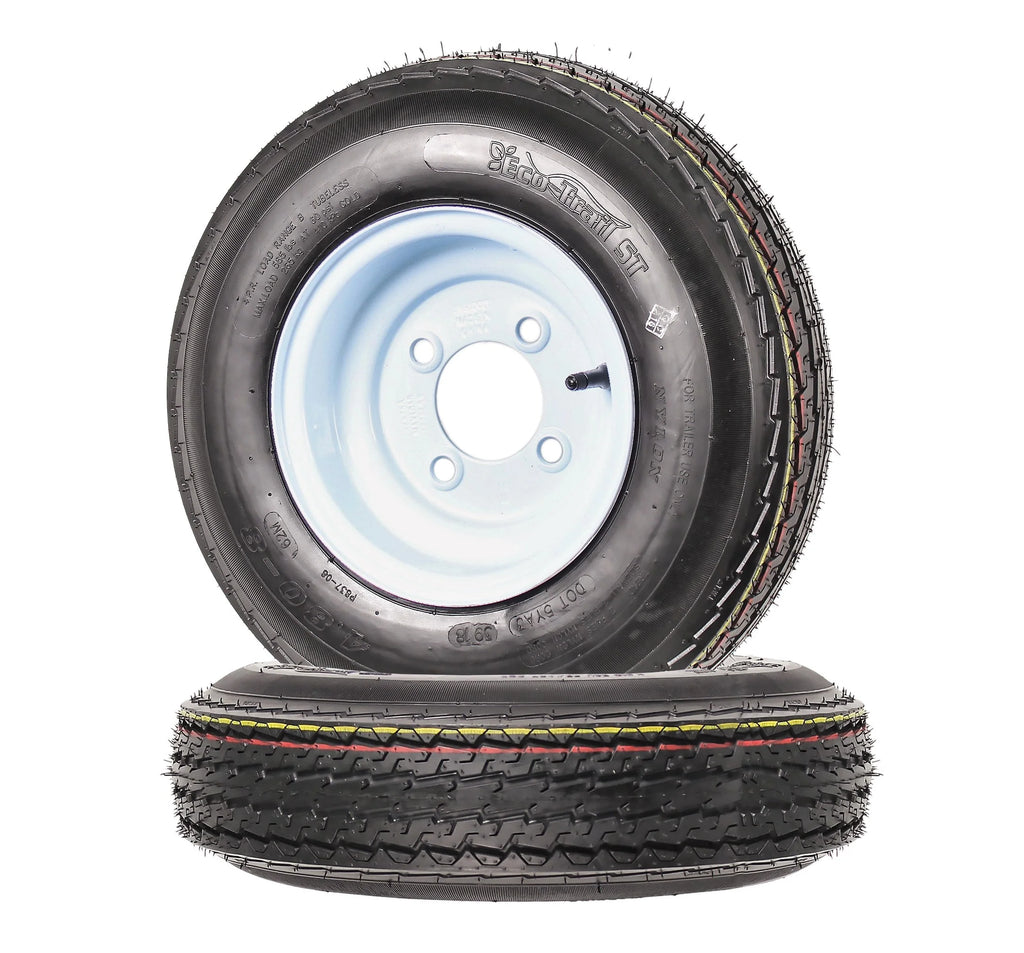 Trailer Tires On Rims 4.80-8 4 Lug White U3795