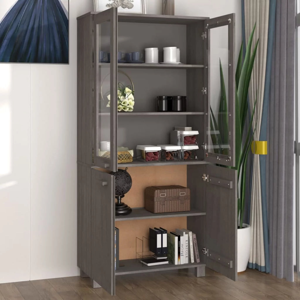 Solid Wood Pine Gray Highboard G4350