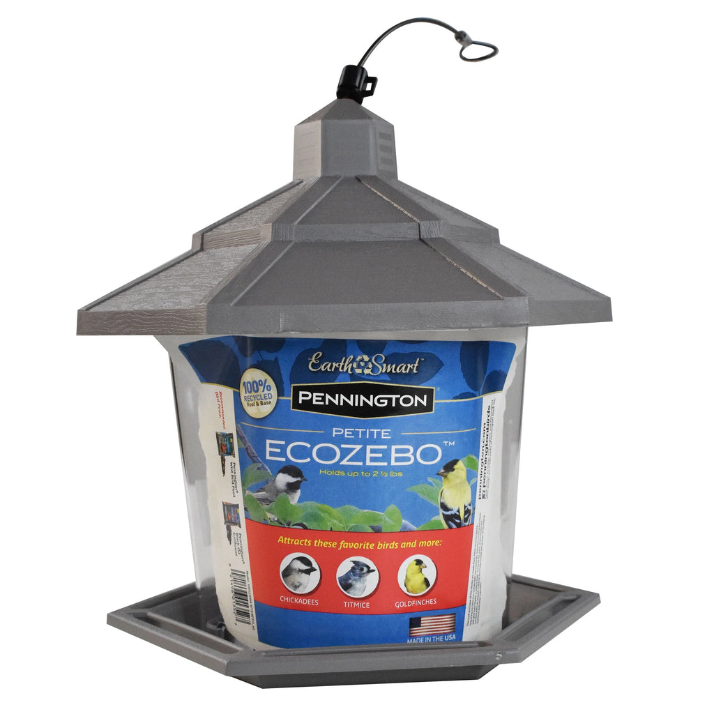Gray Plastic 2.5 lb. Capacity Hopper Wild Bird Feeder F530