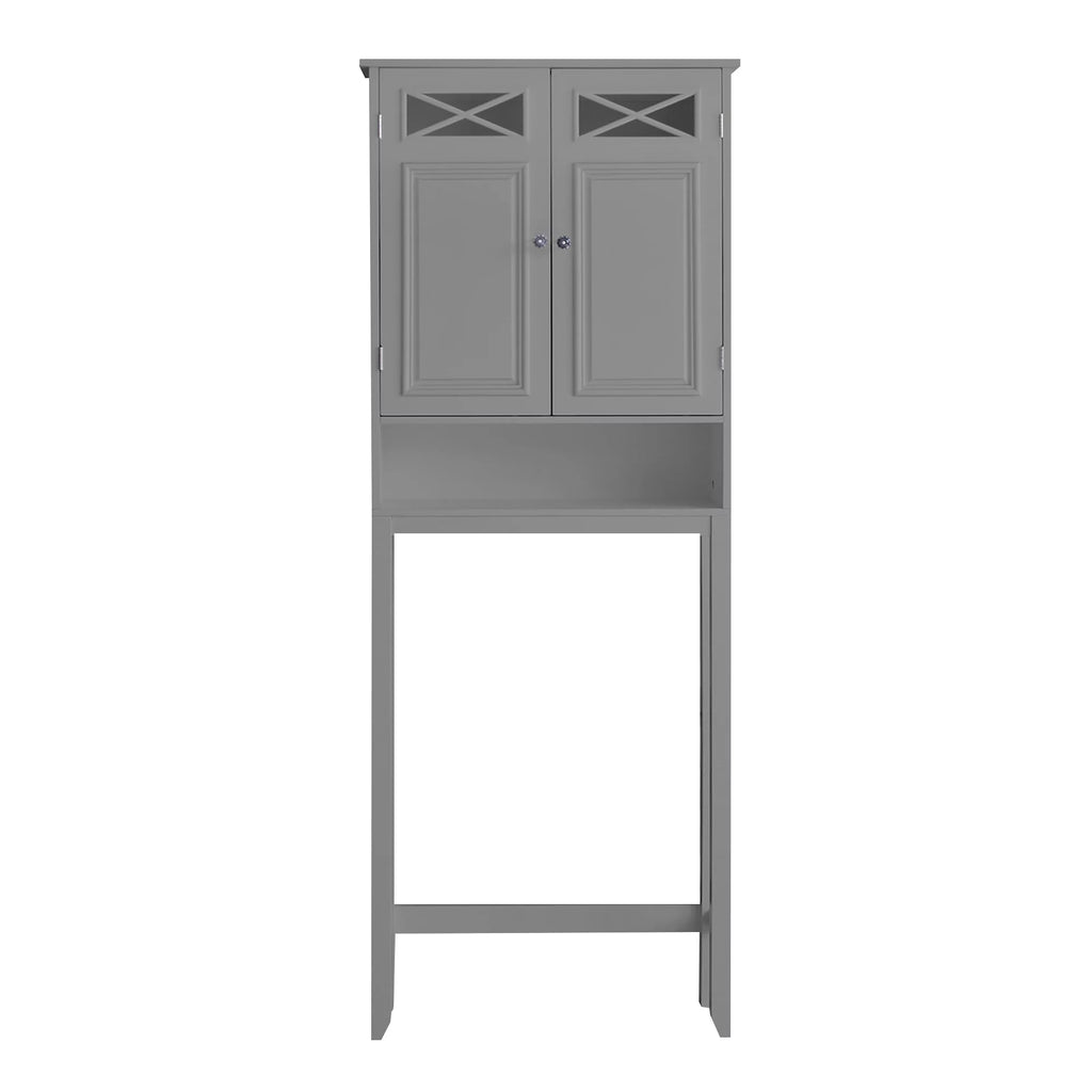 Gray Wooden Over-the-Toilet Storage Cabinet with 2 Doors C45876