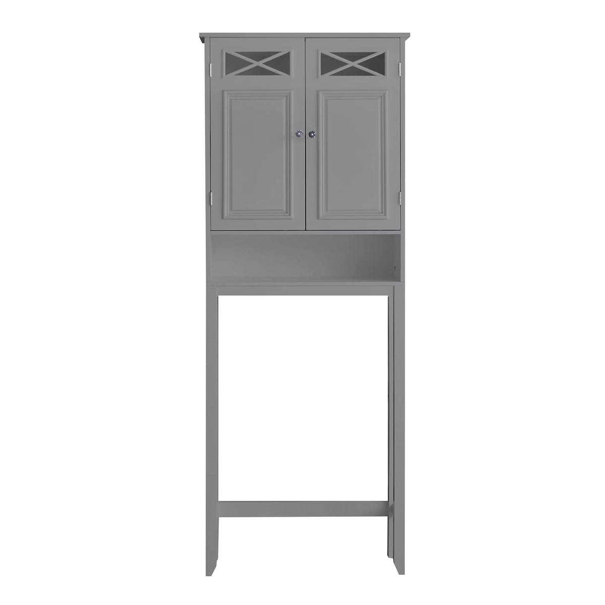 Gray Wooden Over-the-Toilet Storage Cabinet with 2 Doors C45876