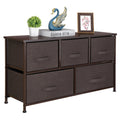 Brown 5 Drawer Fabric Dresser I10513