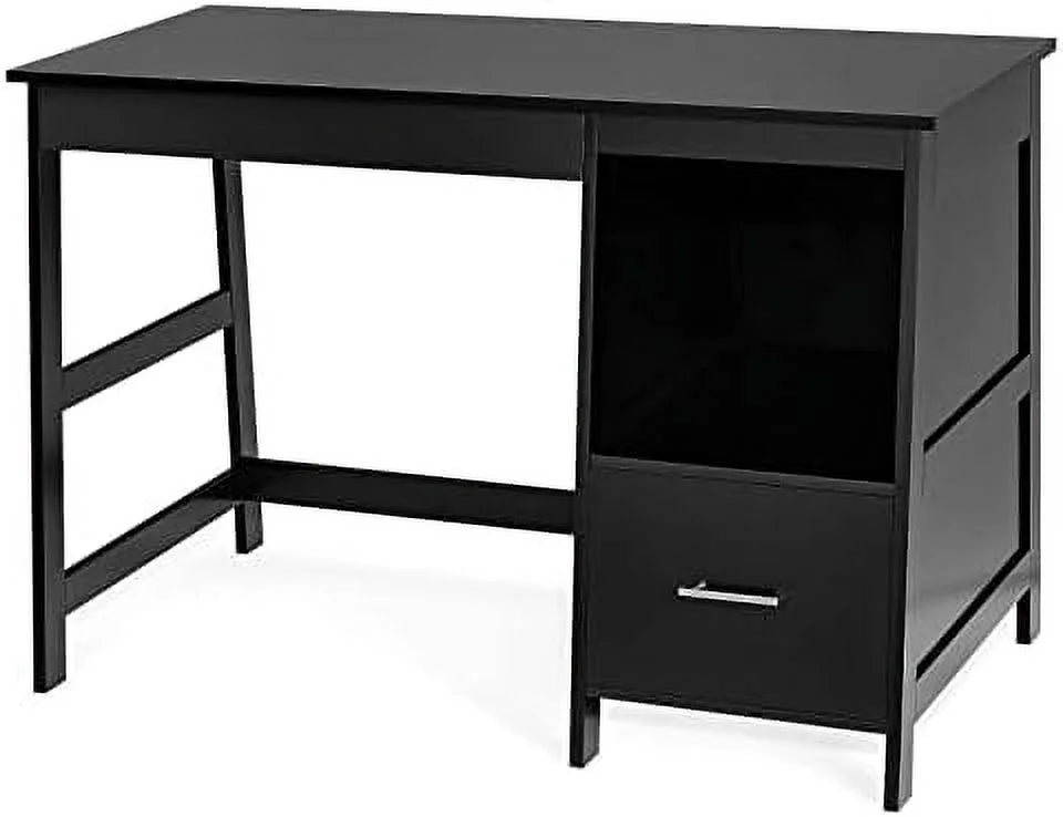 Black Computer Desk with 2 Drawers W411821