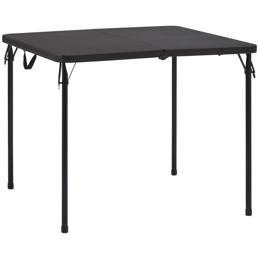 5 Piece Resin Folding Table and Chairs Set, Black K34358