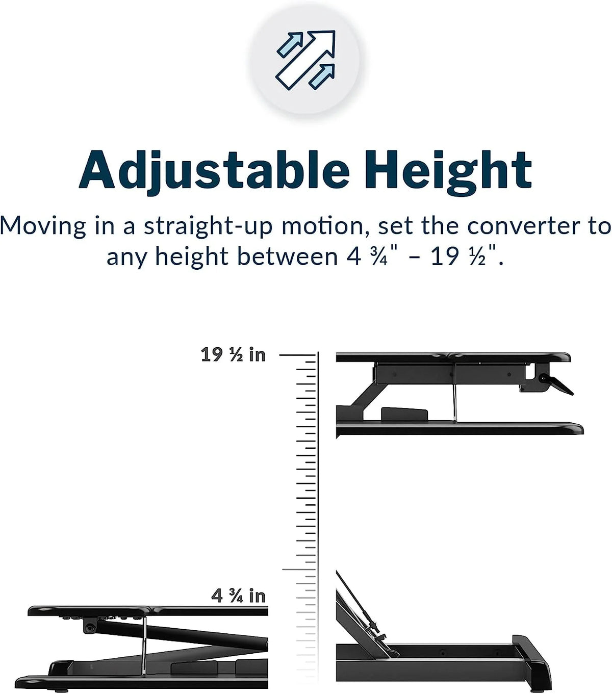 Compact Two-Tier Height Adjustable Standing Desk Converter D61655