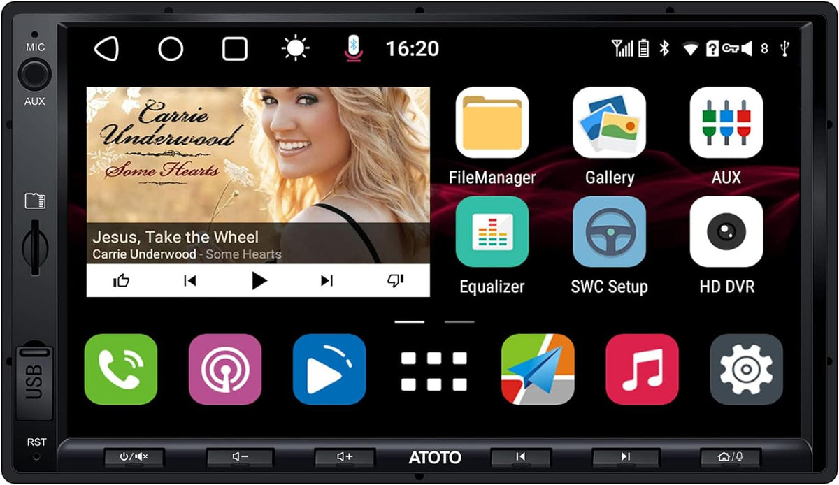 10 inch Double-DIN Android Car Stereo with Wireless CarPlay L133800