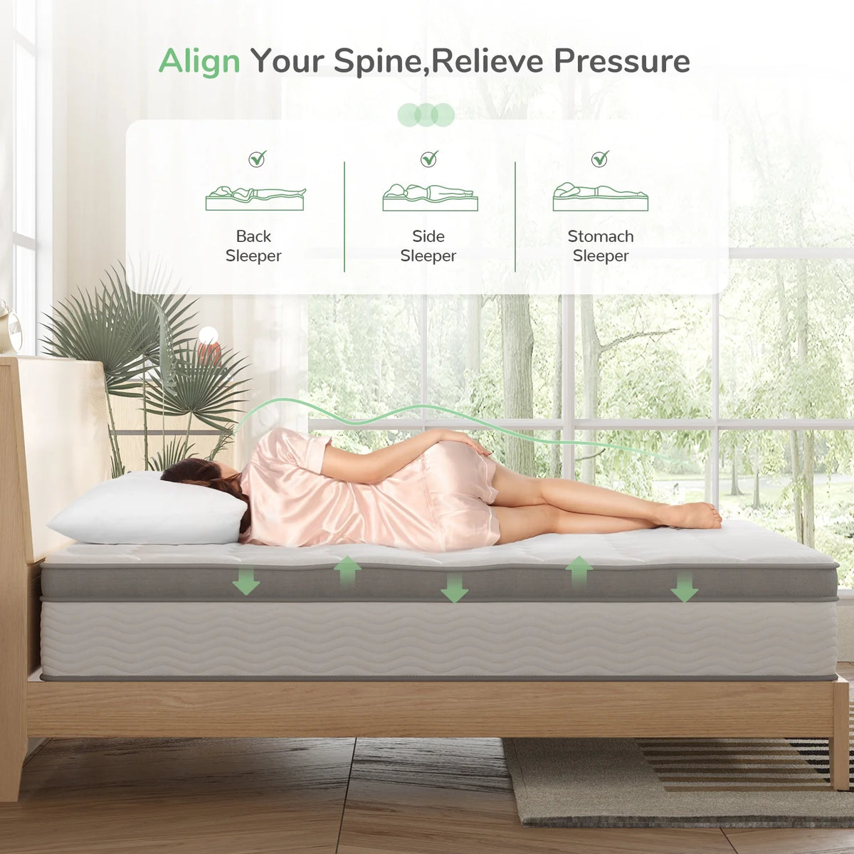 10 Memory Foam Pocket Spring Hybrid Mattress X5006