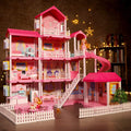 Dollhouse with Furniture and Dolls 1:12 Scale Toy Playset N802