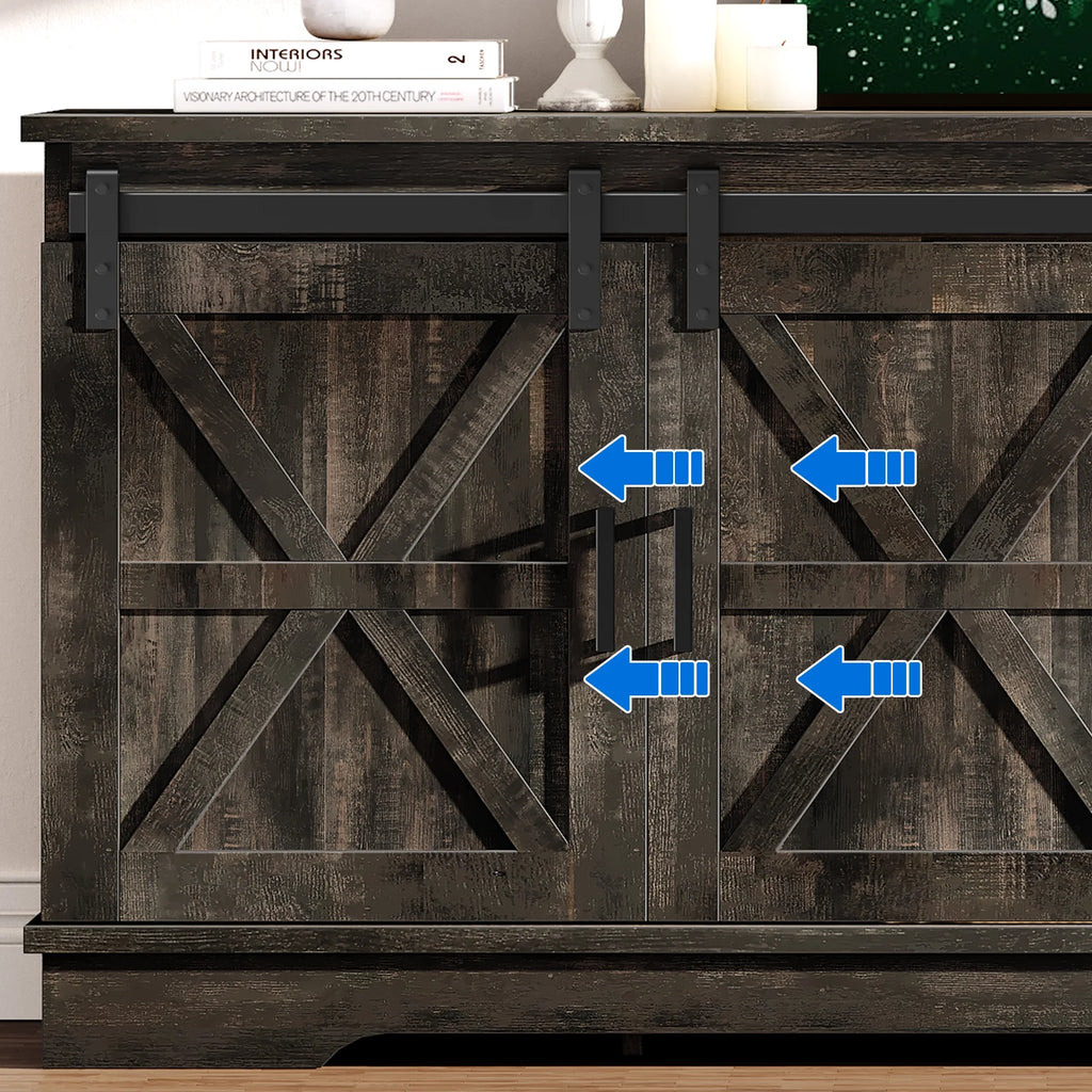 Farmhouse TV Stand with Barn Doors D782