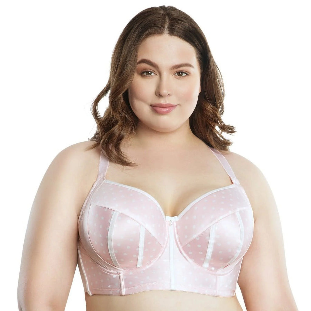 Petal Pink Dot Longline Bra S260