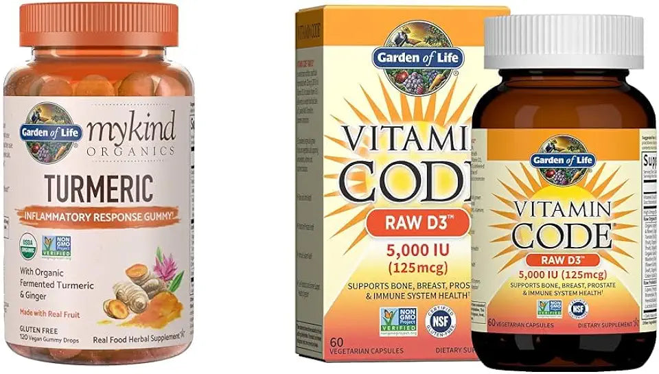 120 Real Fruit Gummies & Vitamin D 5,000 IU Whole Food Supplement F523