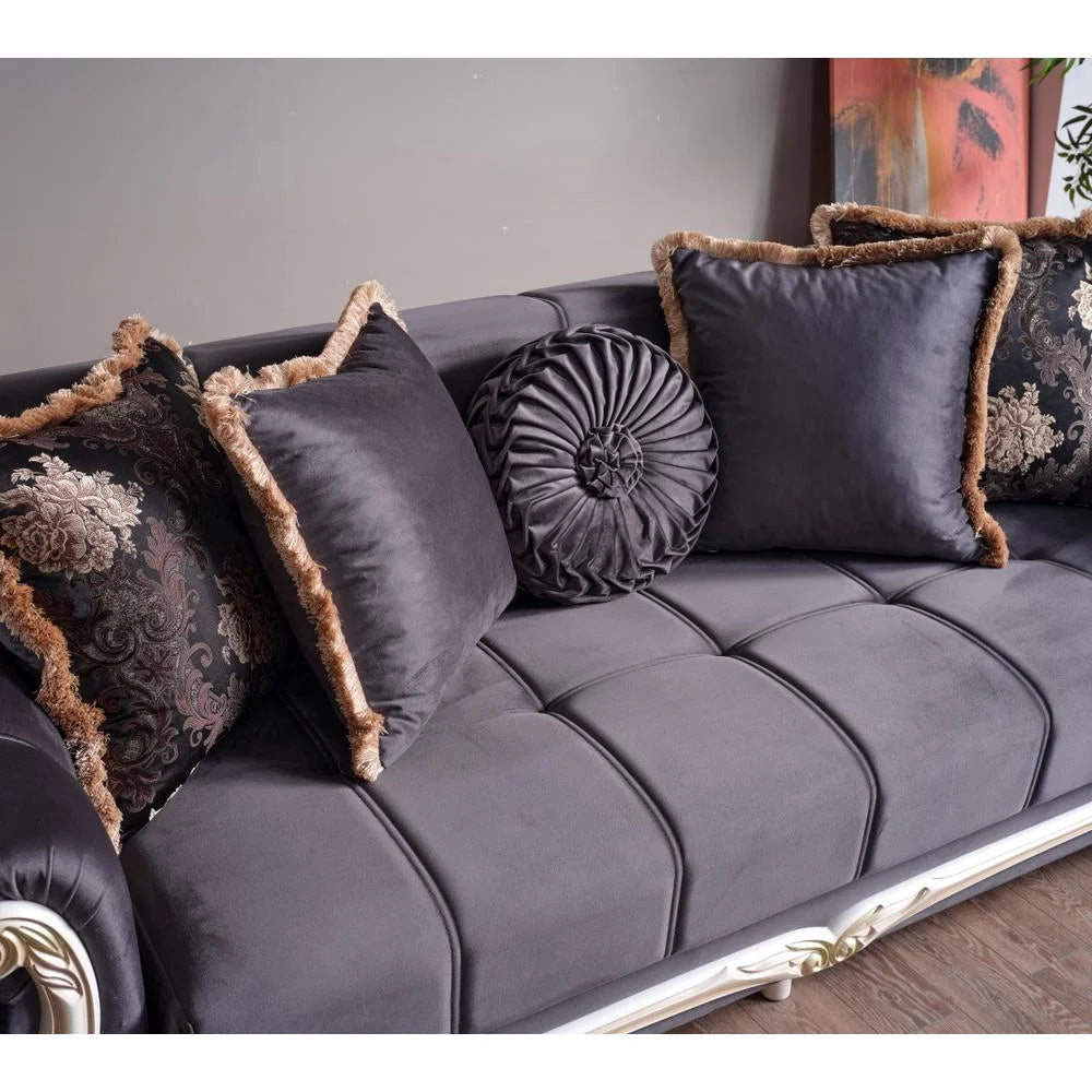 Anthracite Convertible Sleeper Loveseat C675953