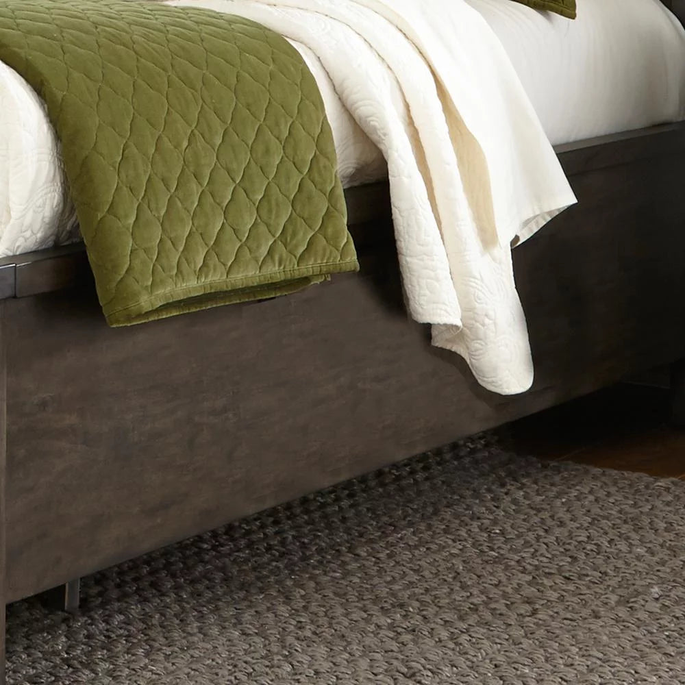 Dark Gray Twin Bookcase Bed R549953