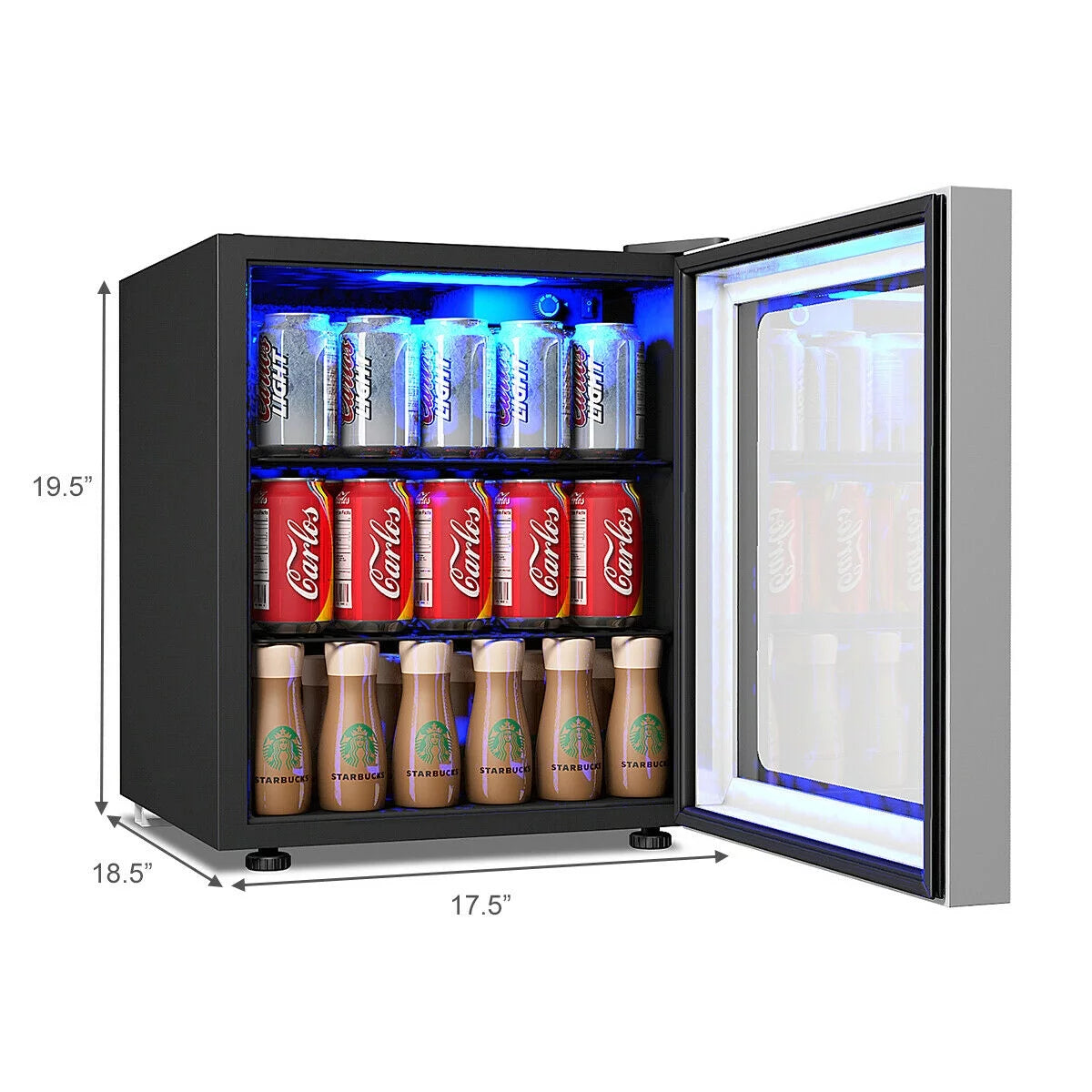60 Can Beverage Refrigerator Cooler Glass Door V412105