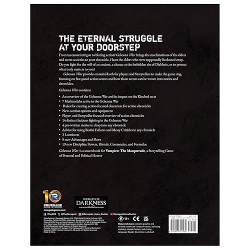 Vampire: The Masquerade 5th Edition Roleplaying Game Sourcebook Y359