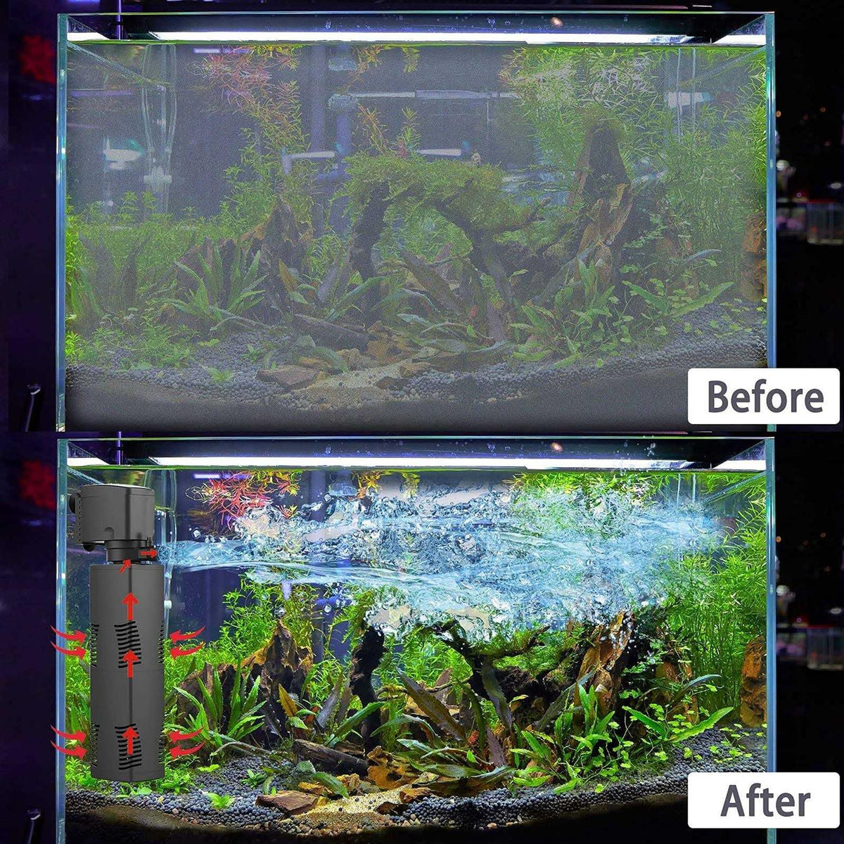 Aquarium Filter 300gph Submersible Internal Fish Tank Filter O5265