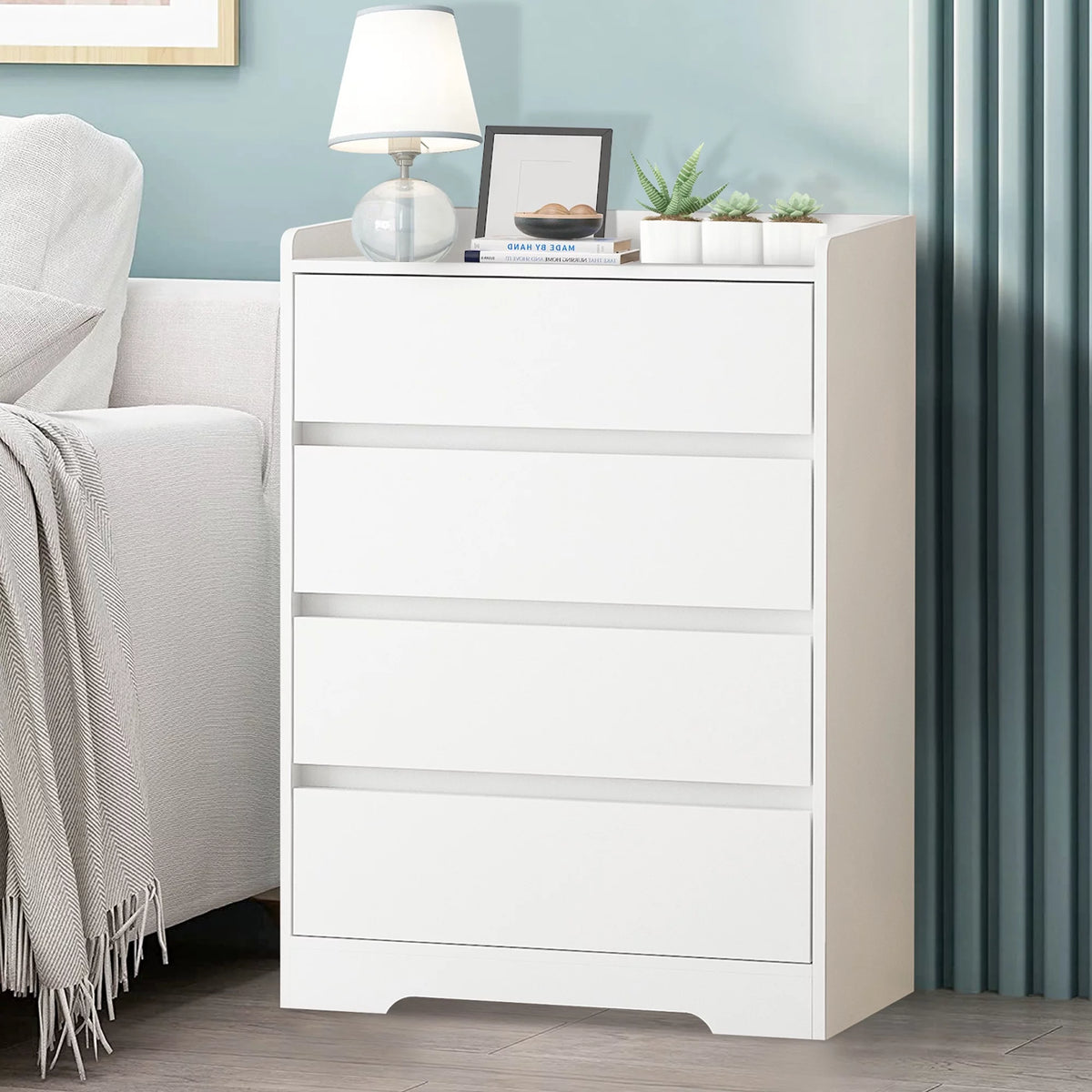 White 4 Drawer Wood Dresser X721205
