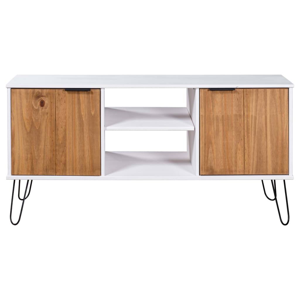 White Solid Pine Wood TV Cabinet U5347
