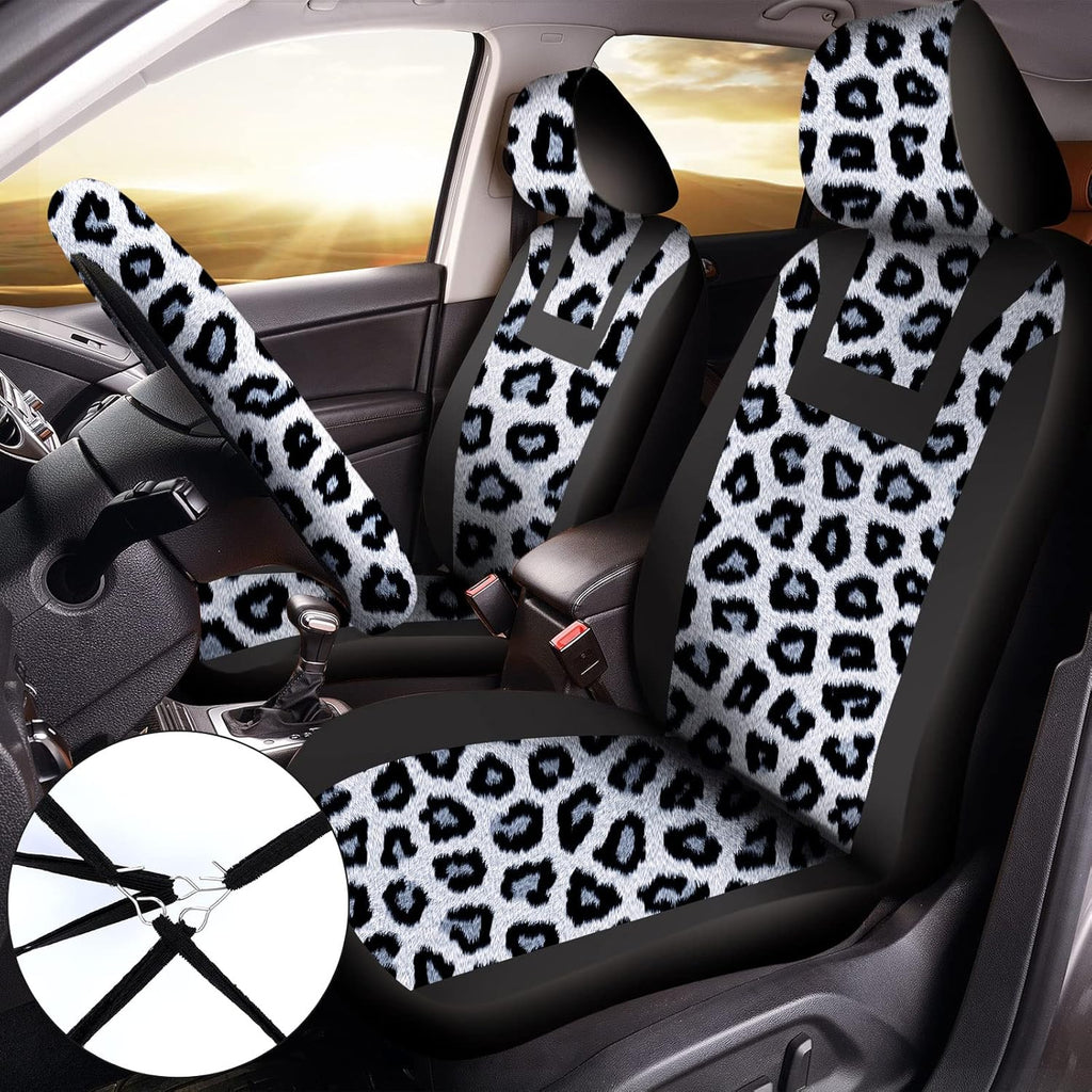 17 Pieces Leopard Print Car Accessories Set B307497