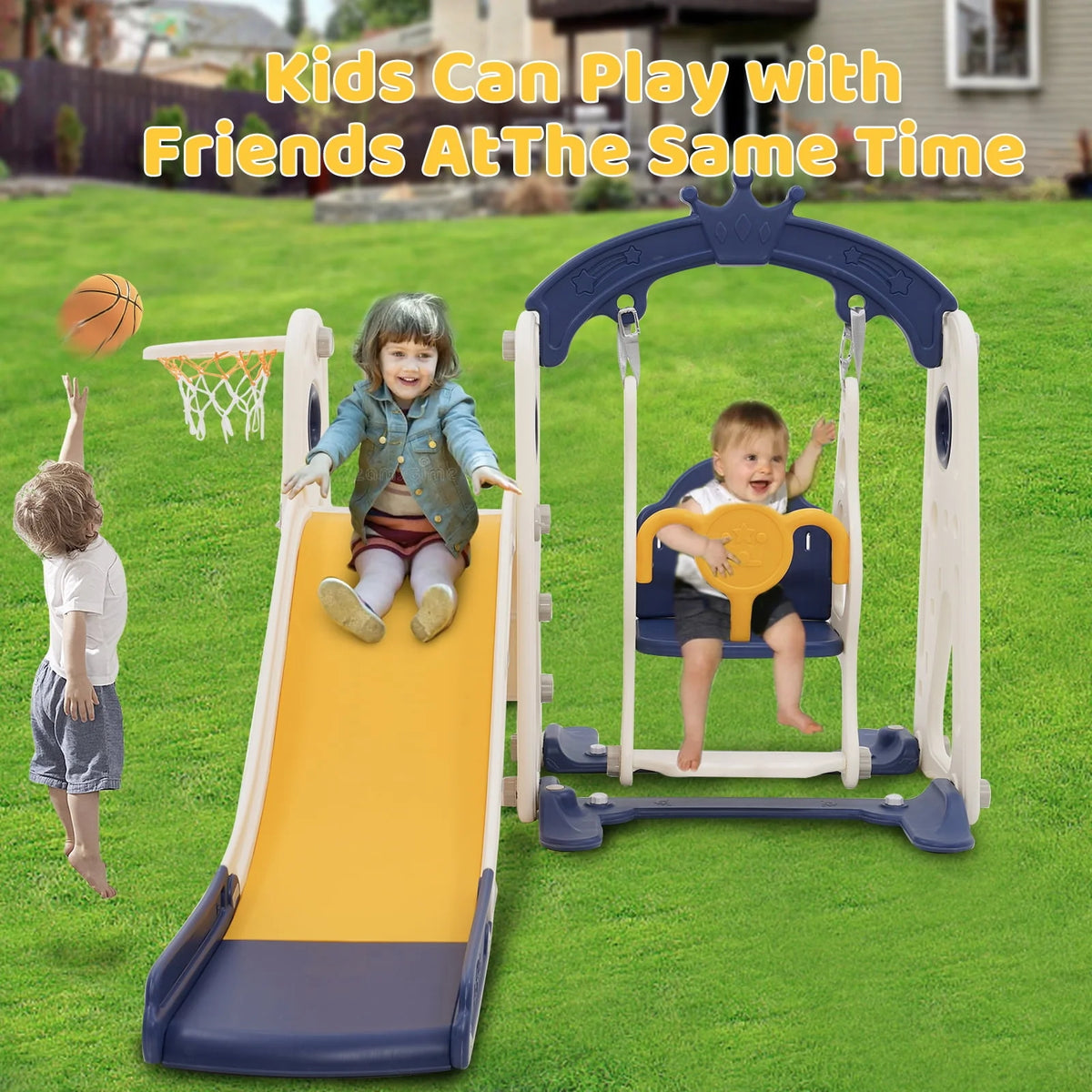 4 in 1 Toddler Slide and Swing Set Y45164