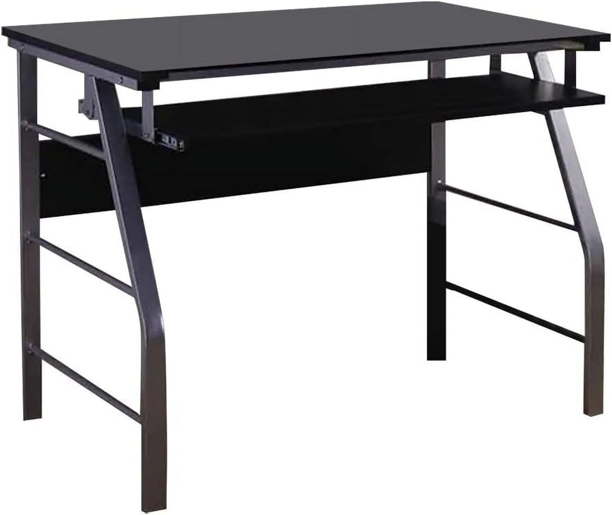 Glass and Metal Computer Workstation Desk C411