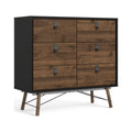 6 Drawer Chest Black Matte Walnut M9414