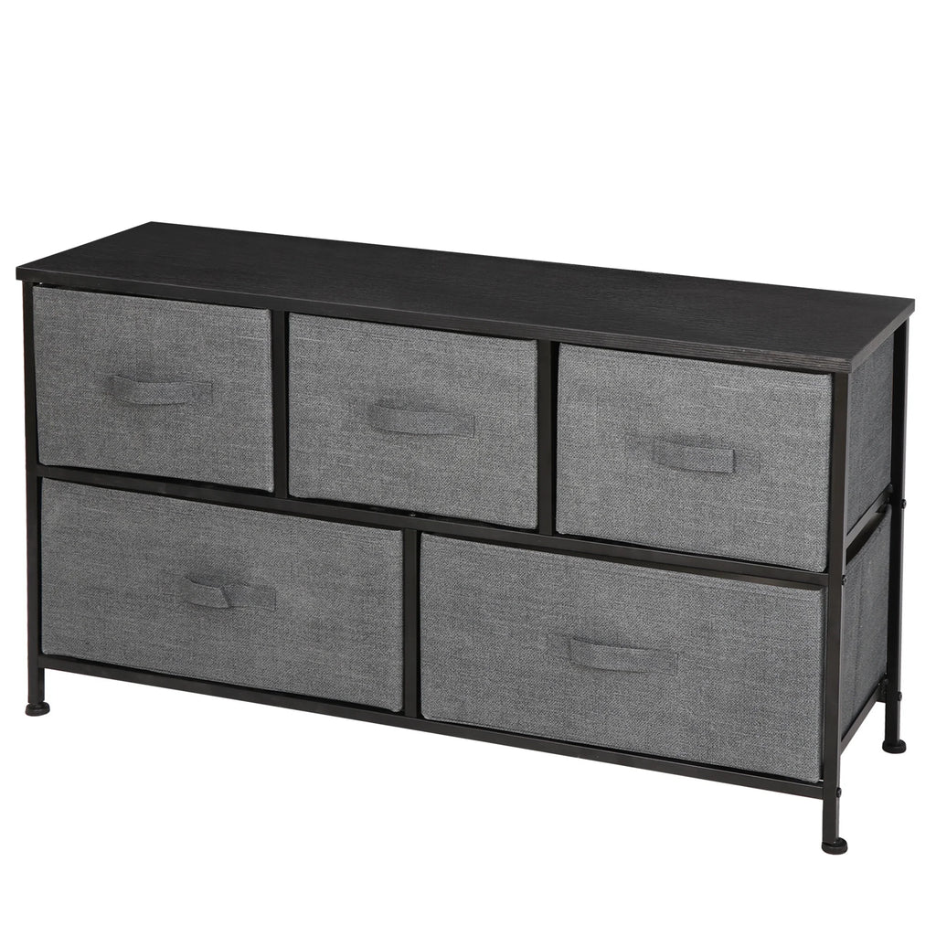 2 Tiers Steel Frame Wide Dresser Storage Tower O385060