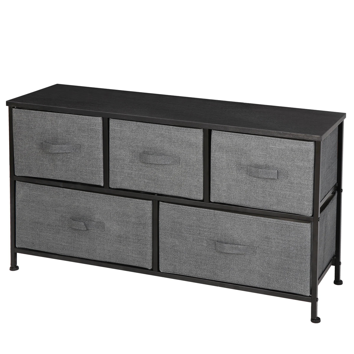 2 Tiers Steel Frame Wide Dresser Storage Tower O385060