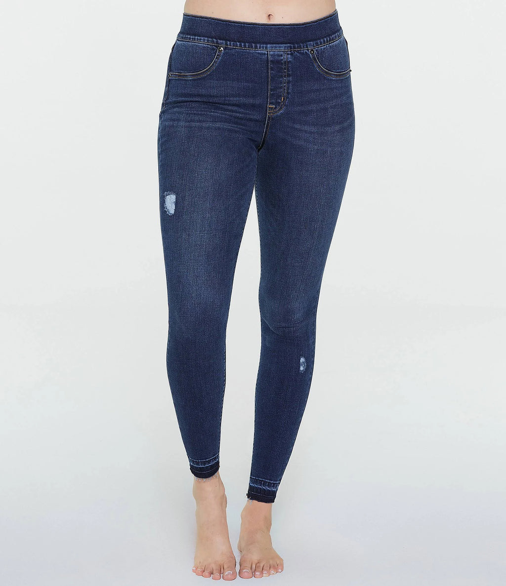 Distressed Denim Legging Mid Wash I2109